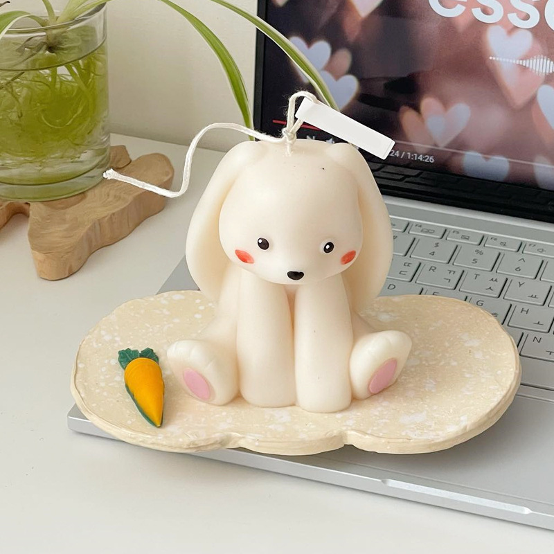 Soap Making Home - Sitting Rabbit Silicone Candle Mold 3D