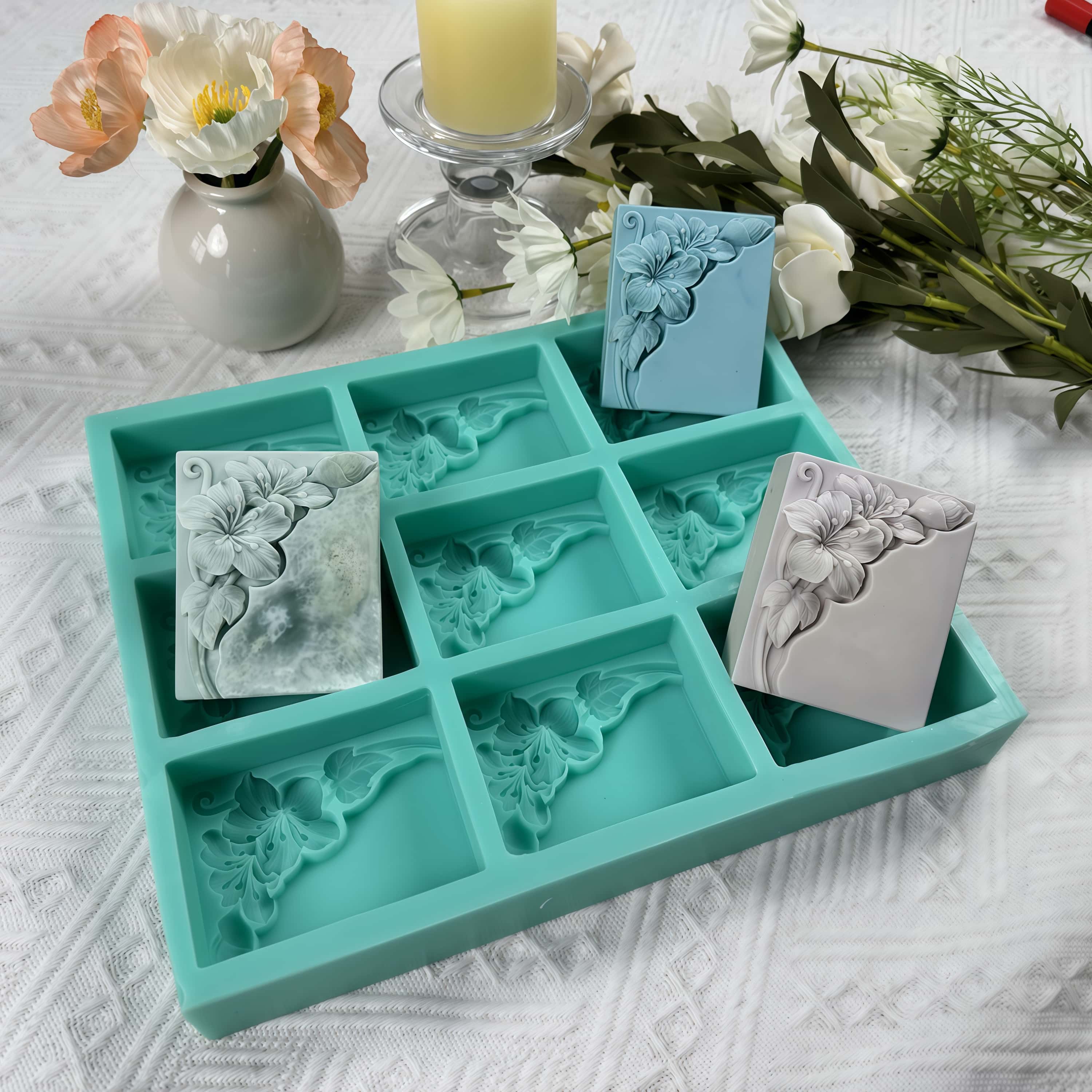 9 Cavities Tung Flower Soap Mo - đánh giá và giá Soap Making Books