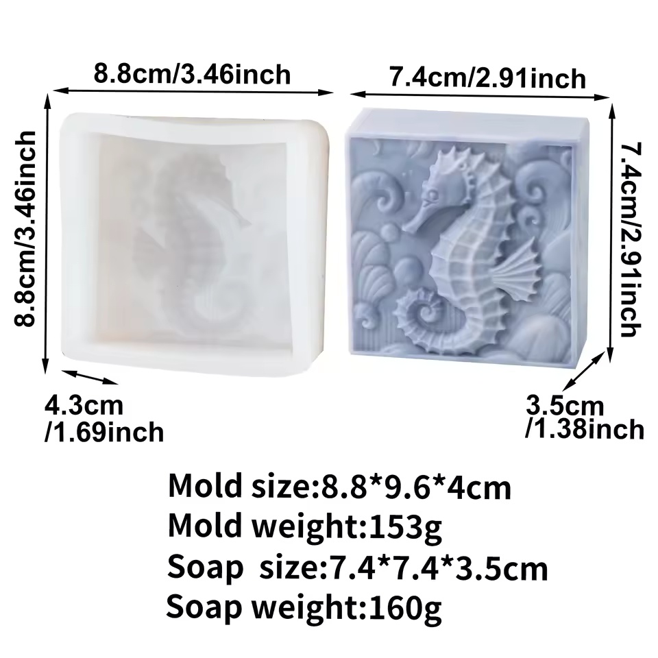 3D Seahorse Silicone Soap Mold - đánh giá và giá Soap Making Home